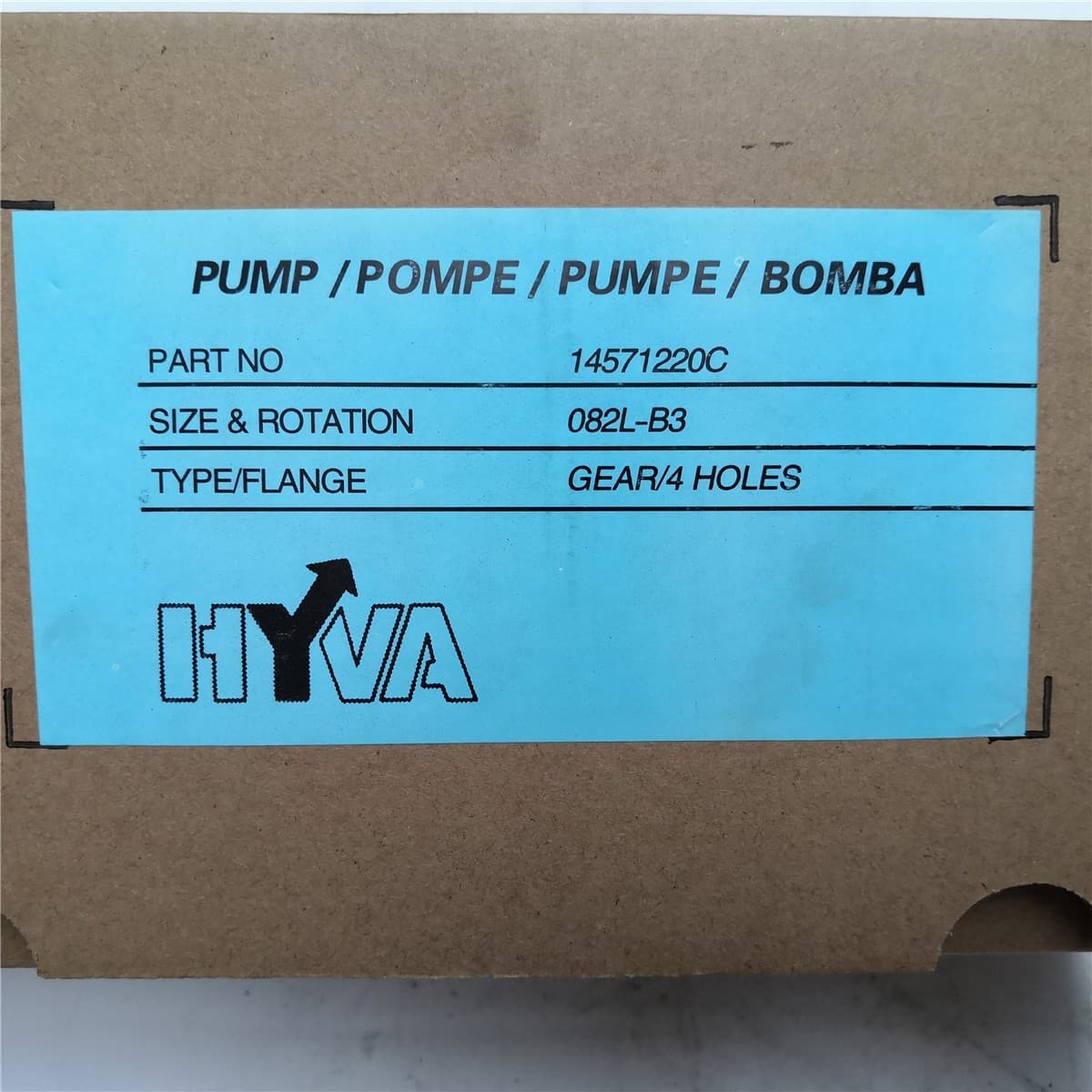 car body lift pump Hyva shaft 8 spline